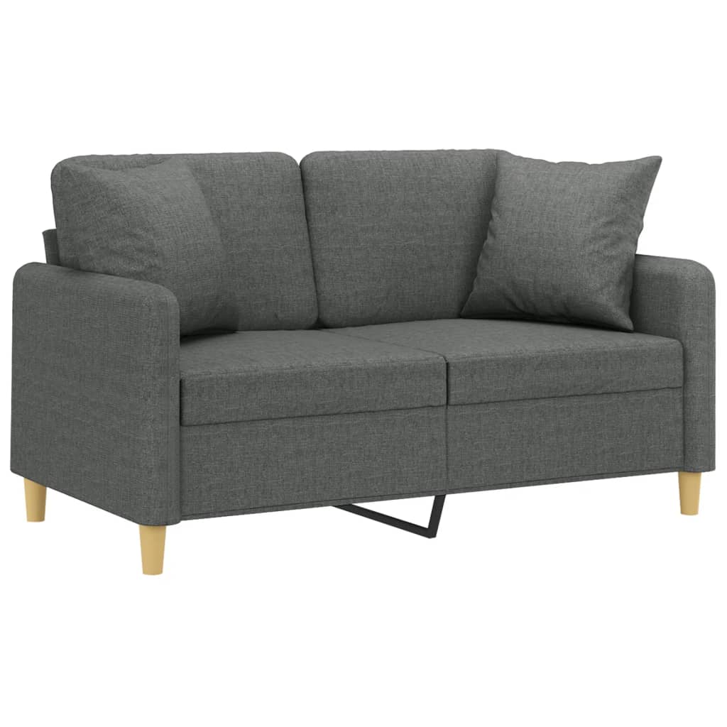 vidaXL 2-Seater Sofa with Throw Pillows Accent Loveseat for Living Room Fabric