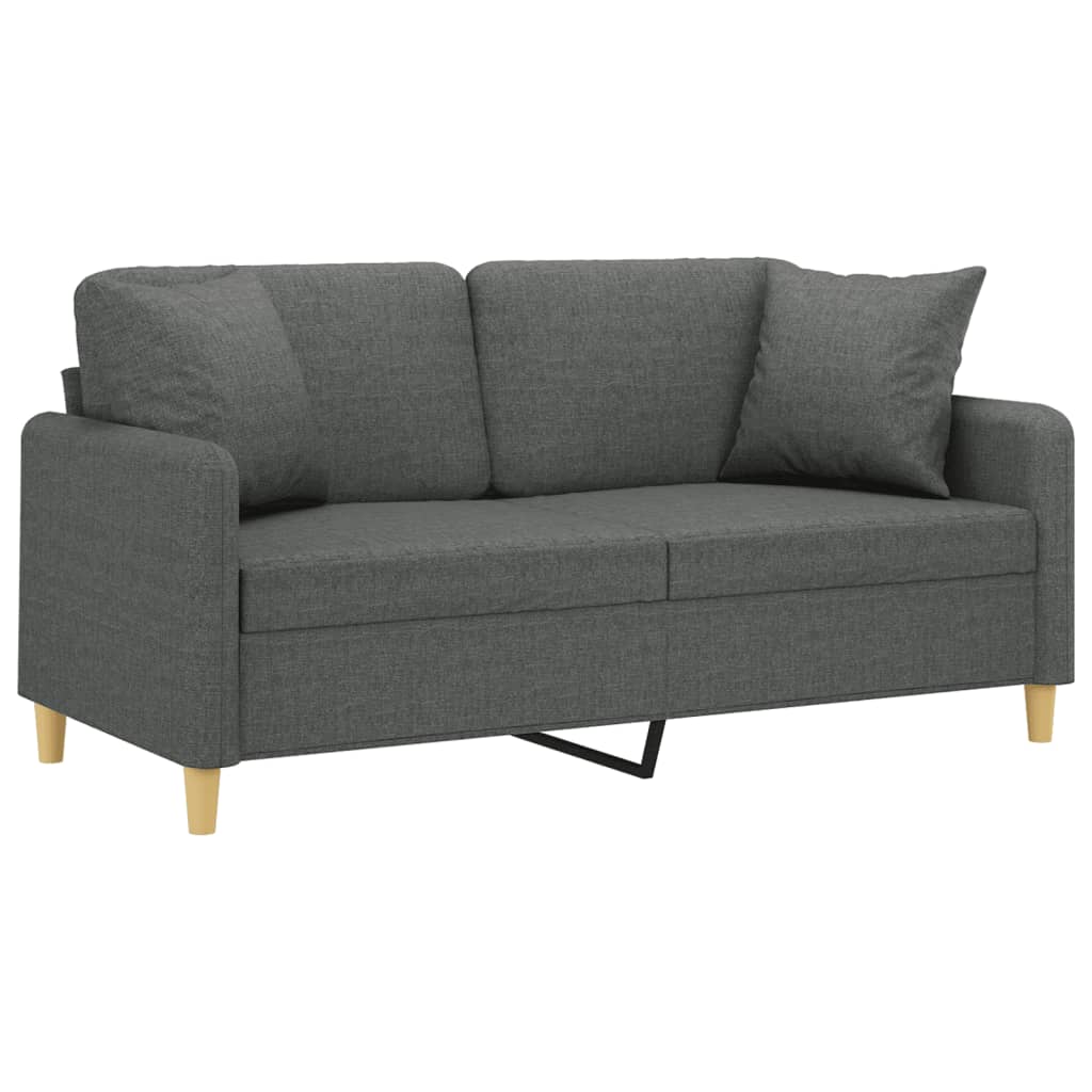 vidaXL 2-Seater Sofa with Throw Pillows Accent Loveseat for Living Room Fabric